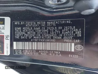 2015 Toyota Camry XLE with VIN 4T1BF1FK9FU965992, listed as a IAAI auction lot 42136728 with 147,209 mi miles and . Bid and sale history available at DreamBid. Image 9.