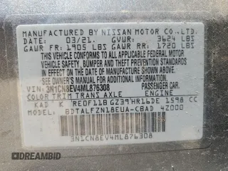 2021 Nissan Versa SV с VIN 3N1CN8EV4ML876308, выставлен на аукционе Copart как лот 58987145 с пробегом 103 503 миль миль и Списание • Salvage title. История ставок и продаж доступна на DreamBid. Изображение 12.
