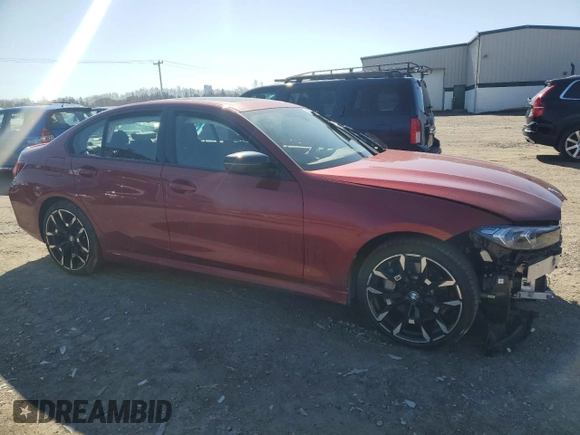 2025 BMW 3 Series 330i xDrive with VIN 3MW89CW02S8F00085, listed as a Copart auction lot 49336765 with 0 mi miles and Salvage Title. Bid and sale history available at carsss.com. Image 4.