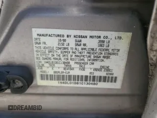 2001 Nissan Altima GXE with VIN 1N4DL01D81C130480, listed as a Copart auction lot 53912885 with 155,140 mi miles and Salvage Title. Bid and sale history available at carsss.com. Image 13.