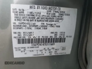 2007 Ford Five Hundred SEL with VIN 1FAFP24147G111601, listed as a Copart auction lot 46888235 with 171,657 mi miles and Salvage Title. Bid and sale history available at carsss.com. Image 12.
