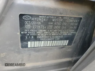 2007 Hyundai Azera SE with VIN KMHFC46F47A166915, listed as a Copart auction lot 88978785 with 0 mi miles and Salvage Title. Bid and sale history available at carsss.com. Image 12.