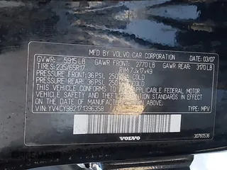 2007 Volvo XC90 I6 with VIN YV4CY982171396358, listed as a IAAI auction lot 41811349 with 177,511 mi miles. Bid and sale history available at carsss.com. Image 9.