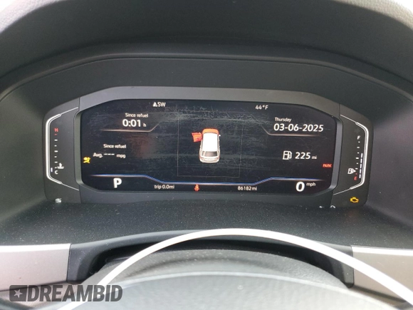 2019 Volkswagen Atlas SEL with VIN 1V2ER2CA3KC555133, listed as a Copart auction lot 47826625 with 86,182 mi miles and Salvage title. Bid and sale history available at DreamBid. Image 9.