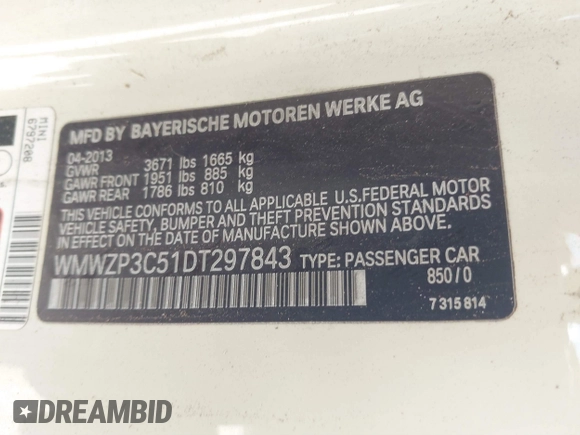 2013 MINI Convertible S with VIN WMWZP3C51DT297843, listed as a IAAI auction lot 41527353 with 127,827 mi miles and . Bid and sale history available at DreamBid. Image 9.