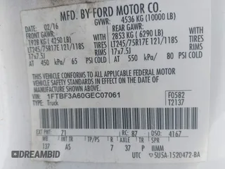 2016 Ford F-350 XL z VIN 1FTBF3A60GEC07061, wystawiony jako IAAI lot #42667064 z przebiegiem 95 393 mil mil oraz . Historia ofert i sprzedaży dostępna na DreamBid. Obrazek 9.