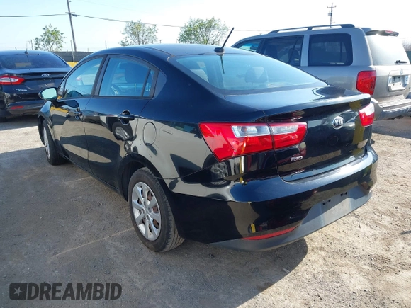 2017 Kia Rio LX with VIN KNADM4A31H6025775, listed as a IAAI auction lot 42034972 with 124,667 mi miles. Bid and sale history available at carsss.com. Image 3.