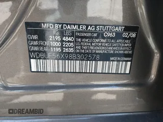2008 Mercedes-Benz E-Class Luxury 3.5L with VIN WDBUF56X98B302578, listed as a IAAI auction lot 41959359 with 151,321 mi miles. Bid and sale history available at carsss.com. Image 9.