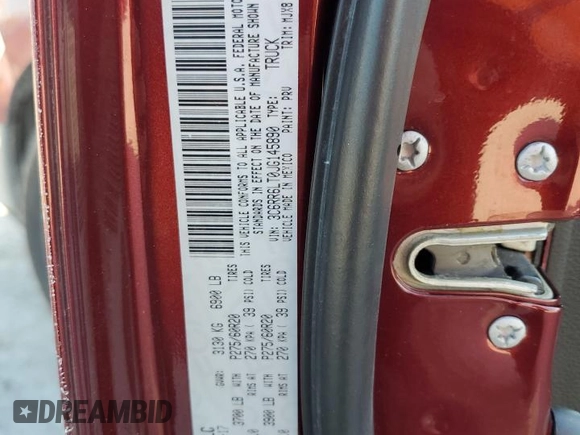 2018 Ram 1500 Big Horn with VIN 3C6RR6LT0JG145890, listed as a Copart auction lot 41678025 with 156,380 mi miles and Salvage title. Bid and sale history available at DreamBid. Image 12.