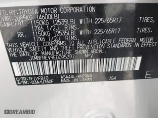 2014 Toyota RAV4 LE with VIN JTMBFREV9ED095397, listed as a IAAI auction lot 41866606 with 100,290 mi miles. Bid and sale history available at carsss.com. Image 9.