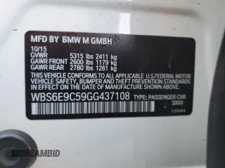 2016 BMW M6 z VIN WBS6E9C59GG437108, wystawiony jako Copart lot #88536225 z przebiegiem 63 891 mil mil oraz Szkoda całkowita • Salvage title. Historia ofert i sprzedaży dostępna na DreamBid. Obrazek 12.