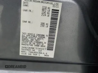 2021 Nissan LEAF S Plus z VIN 1N4BZ1BV6MC554327, wystawiony jako Copart lot #88891465 z przebiegiem 50 689 mil mil oraz Szkody całkowita. Historia ofert i sprzedaży dostępna na DreamBid. Obrazek 12.