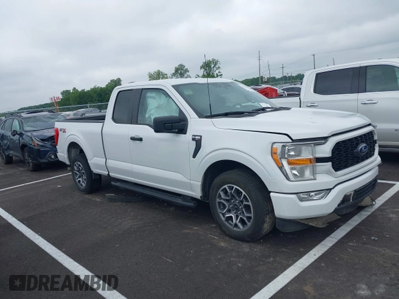 2021 Ford F-150 XL with VIN 1FTEX1C51MFD08456, listed as a IAAI auction lot 42220056 with 52,437 mi miles and . Bid and sale history available at DreamBid. Image 1.