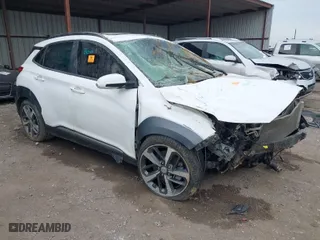 2021 Hyundai Kona Ultimate with VIN KM8K5CA58MU721649, listed as a IAAI auction lot 41215632 with 1 mi miles. Bid and sale history available at carsss.com. Image 1.