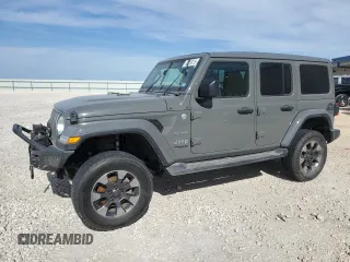 2020 Jeep Wrangler Unlimited Sahara with VIN 1C4HJXEM1LW325049, listed as a Copart auction lot 48429215 with 53,186 mi miles and Salvage Title. Bid and sale history available at carsss.com. Image 1.