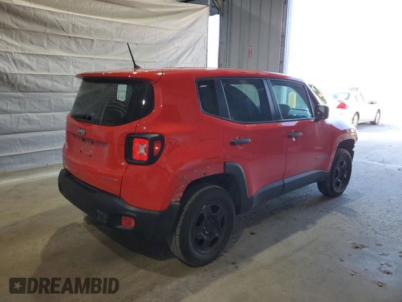 2017 Jeep Renegade Sport with VIN ZACCJBAB4HPG43818, listed as a Copart auction lot 53976885 with 122,789 mi miles and Salvage title. Bid and sale history available at DreamBid. Image 3.