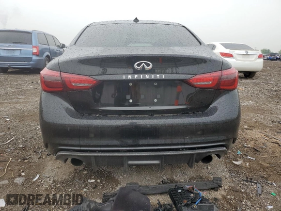 2018 Infiniti Q50 Luxe with VIN JN1EV7AR6JM441982, listed as a Copart auction lot 59939945 with 97,702 mi miles and Salvage title. Bid and sale history available at DreamBid. Image 6.