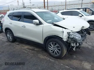 2014 Nissan Rogue SL with VIN 5N1AT2MT8EC814250, listed as a IAAI auction lot 41765765 with 1 mi miles. Bid and sale history available at carsss.com. Image 1.