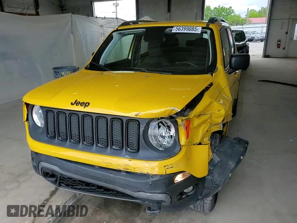 2018 Jeep Renegade Upland with VIN ZACCJBABXJPH57411, listed as a Copart auction lot 56399085 with 60,831 mi miles and Non repairable. Bid and sale history available at DreamBid. Image 13.