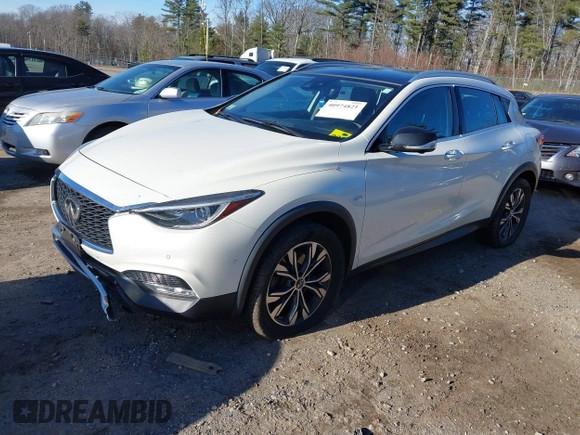 2018 Infiniti QX30 Luxury with VIN SJKCH5CR0JA056820, listed as a IAAI auction lot 40974821 with 71,902 mi miles and . Bid and sale history available at DreamBid. Image 2.