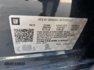 2019 Chevrolet Traverse Premier with VIN 1GNEVKKW8KJ144341, listed as a Copart auction lot 67153384 with 147,394 mi miles and Salvage Title. Bid and sale history available at carsss.com. Image 13.