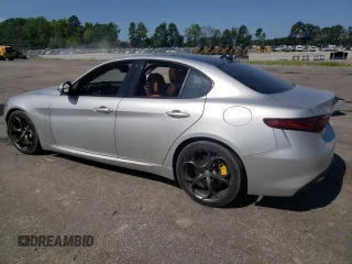 2018 Alfa Romeo Giulia Ti Sport with VIN ZARFAECN7J7571981, listed as a Copart auction lot 68208114 with 142,729 mi miles and Salvage Title. Bid and sale history available at carsss.com. Image 2.