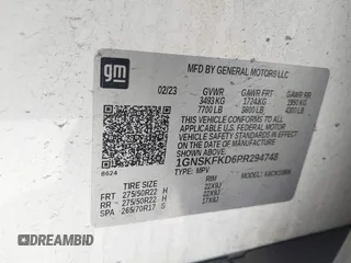2023 Chevrolet Suburban Premier with VIN 1GNSKFKD6PR294748, listed as a IAAI auction lot 41407130 with 44,783 mi miles and . Bid and sale history available at DreamBid. Image 9.