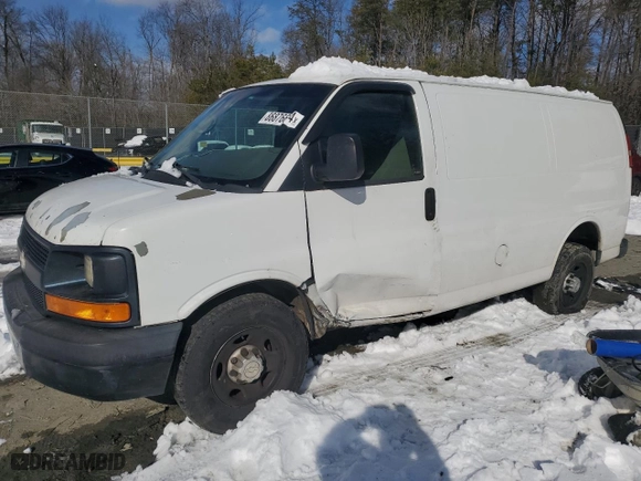 2011 Chevrolet Express Cargo Van with VIN 1GCWGFBA2B1163177, listed as a Copart auction lot 86876614 with 290,696 mi miles and Salvage Title. Bid and sale history available at carsss.com. Image 1.