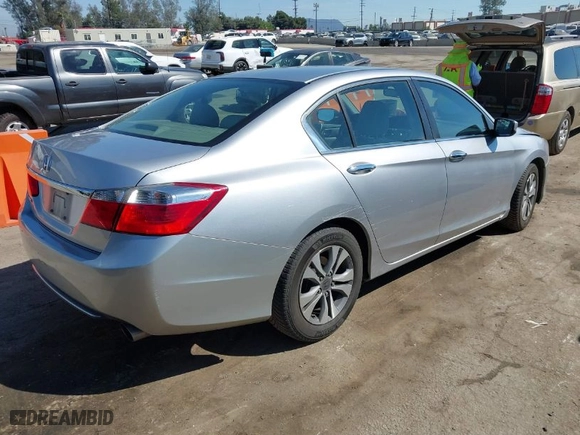 2013 Honda Accord Sdn LX with VIN 1HGCR2F38DA249759, listed as a IAAI auction lot 41865266 with 124,753 mi miles. Bid and sale history available at carsss.com. Image 4.