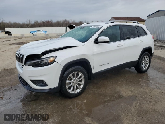 2019 Jeep Cherokee Latitude with VIN 1C4PJMCB9KD238151, listed as a Copart auction lot 50569995 with 121,833 mi miles and Salvage Title. Bid and sale history available at carsss.com. Image 1.