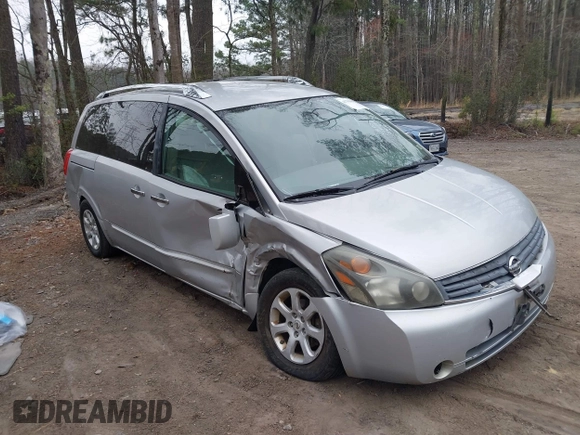2009 Nissan Quest SL with VIN 5N1BV28U59N105982, listed as a IAAI auction lot 41795063 with 127,008 mi miles. Bid and sale history available at carsss.com. Image 1.