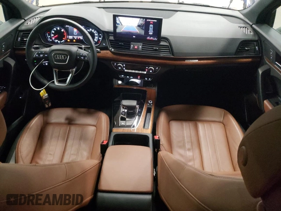 2022 Audi Q5 S line Premium with VIN WA1GAAFY2N2108169, listed as a Copart auction lot 51763745 with 53,698 mi miles and Salvage Title. Bid and sale history available at carsss.com. Image 8.