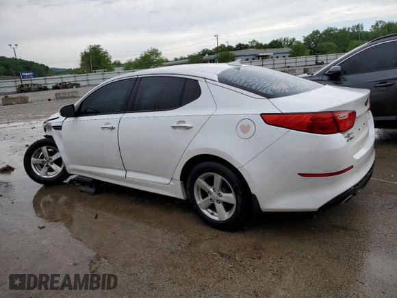 2015 Kia Optima LX z VIN KNAGM4A71F5658375, wystawiony jako Copart lot #57343525 z przebiegiem 118 027 mil mil oraz Nie do naprawy • Non repairable. Historia ofert i sprzedaży dostępna na DreamBid. Obrazek 2.