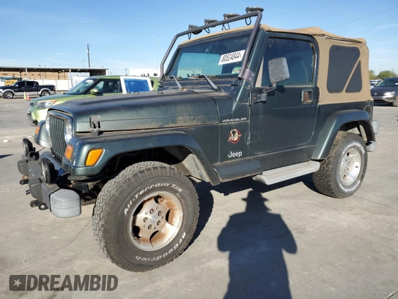 2002 Jeep Wrangler Sahara with VIN 1J4FA59SX2P749398, listed as a Copart auction lot 80524844 with 92,300 mi miles and Clean Title. Bid and sale history available at carsss.com. Image 1.