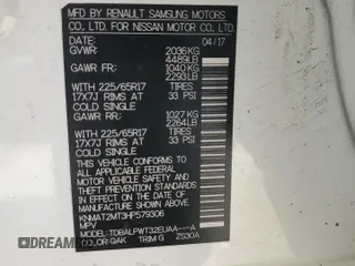 2017 Nissan Rogue SV with VIN KNMAT2MT3HP579306, listed as a Copart auction lot 54263045 with 114,508 mi miles and Salvage title. Bid and sale history available at DreamBid. Image 13.