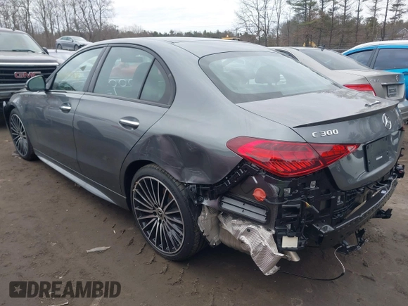 2025 Mercedes-Benz C 300 with VIN W1KAF4HB8SR243351, listed as a IAAI auction lot 41689281 with 991 mi miles and . Bid and sale history available at DreamBid. Image 3.