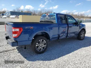 2022 Ford F-150 XL with VIN 1FTEX1EP3NKD19420, listed as a Copart auction lot 50161025 with 43,918 mi miles and Salvage title. Bid and sale history available at DreamBid. Image 3.