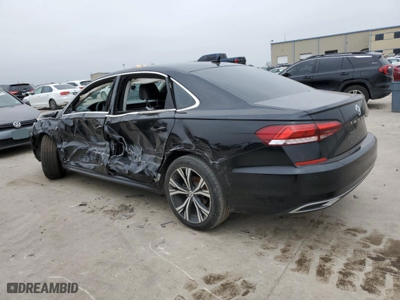 2020 Volkswagen Passat 2.0T SEL with VIN 1VWCA7A3XLC023281, listed as a Copart auction lot 43834755 with 0 mi miles and Salvage Title. Bid and sale history available at carsss.com. Image 2.