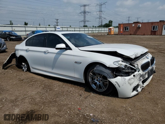 2013 BMW 5 Series 528i xDrive with VIN WBAXH5C59DD114652, listed as a Copart auction lot 59970575 with Not provided miles and Salvage title. Bid and sale history available at DreamBid. Image 4.