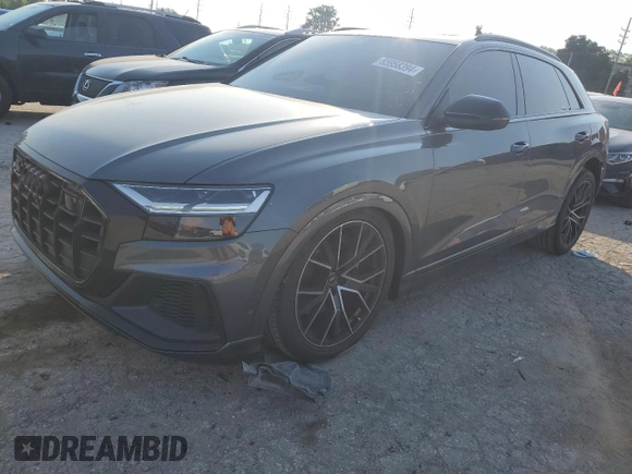 2021 Audi SQ8 Premium Plus z VIN WA1AWBF18MD034582, wystawiony jako Copart lot #65958394 z przebiegiem 23 737 mil mil oraz Szkody całkowita. Historia ofert i sprzedaży dostępna na DreamBid. Obrazek 1.