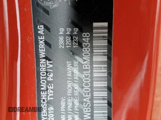 2020 BMW M8 Competition z VIN WBSAE0C03LBM08348, wystawiony jako Copart lot #52863465 z przebiegiem 78 160 mil mil oraz Szkoda całkowita • Salvage title. Historia ofert i sprzedaży dostępna na DreamBid. Obrazek 13.