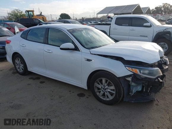 2018 Kia Optima LX with VIN 5XXGT4L37JG184209, listed as a IAAI auction lot 41905891 with 109,931 mi miles. Bid and sale history available at carsss.com. Image 1.