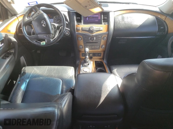 2012 Infiniti QX56 7-passenger with VIN JN8AZ2NF6C9518069, listed as a Copart auction lot 77857344 with 159,575 mi miles and Salvage Title. Bid and sale history available at carsss.com. Image 8.
