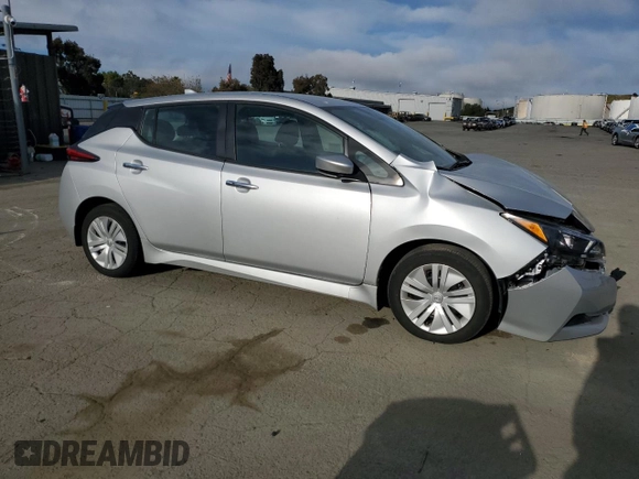 2023 Nissan LEAF S with VIN 1N4AZ1BV8PC556452, listed as a Copart auction lot 52210085 with 12,587 mi miles and Salvage Title. Bid and sale history available at DreamBid. Image 4.