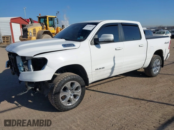 2019 Ram 1500 Big Horn/Lone Star with VIN 1C6SRFFT5KN766371, listed as a IAAI auction lot 41764151 with 93,327 mi miles. Bid and sale history available at carsss.com. Image 2.