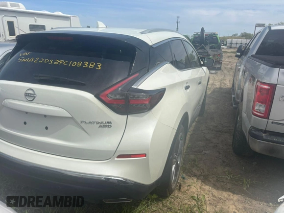 2023 Nissan Murano Platinum z VIN 5N1AZ2DS2PC108383, wystawiony jako Copart lot #54561335 z przebiegiem Nie podano mil oraz Czysty tytuł • Clean title. Historia ofert i sprzedaży dostępna na DreamBid. Obrazek 3.