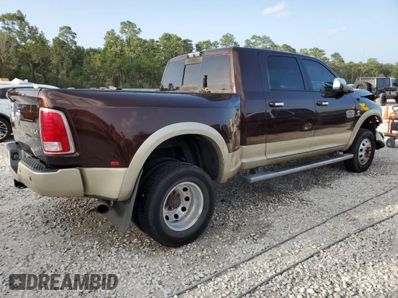 2015 Ram 3500 Longhorn with VIN 3C63RRNL1FG612813, listed as a Copart auction lot 64966184 with 131,013 mi miles and Clean Title. Bid and sale history available at carsss.com. Image 3.