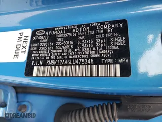 2020 Hyundai Kona SE with VIN KM8K12AA6LU475346, listed as a Copart auction lot 43869435 with 109,409 mi miles and Salvage Title. Bid and sale history available at carsss.com. Image 14.
