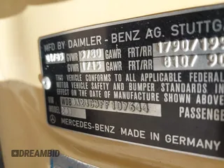 1985 Mercedes-Benz 190 z VIN WDBDA24C3FF107644, wystawiony jako IAAI lot #42111368 z przebiegiem 114 762 mil mil oraz . Historia ofert i sprzedaży dostępna na DreamBid. Obrazek 9.