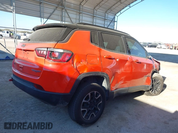 2020 Jeep Compass Trailhawk with VIN 3C4NJDDBXLT239116, listed as a IAAI auction lot 41402449 with 38,021 mi miles and . Bid and sale history available at carsss.com. Image 4.